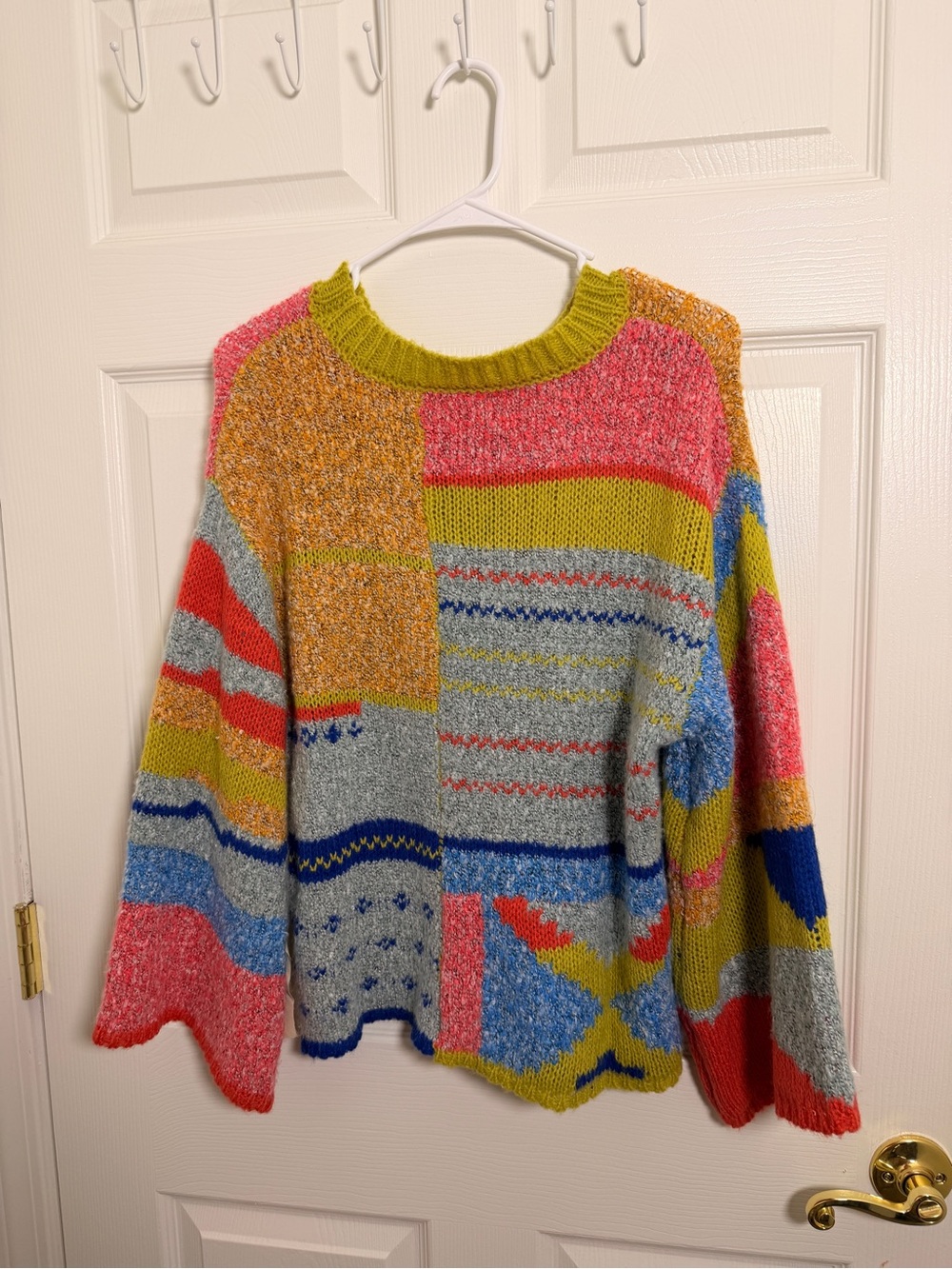 Aratta Multicolor Patchwork Knit Sweater - Size S